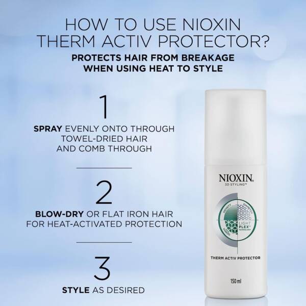 Nioxin 3D Styling Therm Activ Protector - for Heat Hairstyling 150ml - Image 3