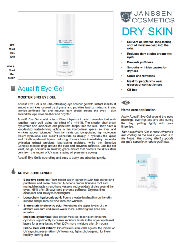 Janssen Cosmetics Aqualift Eye Gel 15 ml - Image 2