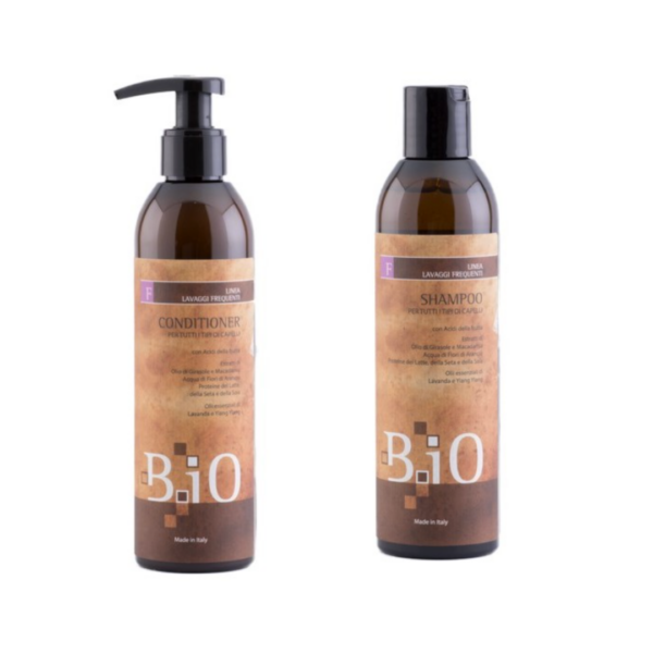 SINERGY COSMETICS B.IO SHAMPOO 250ml & CONDITIONER 250ml KIT FREQUENTLY-USE